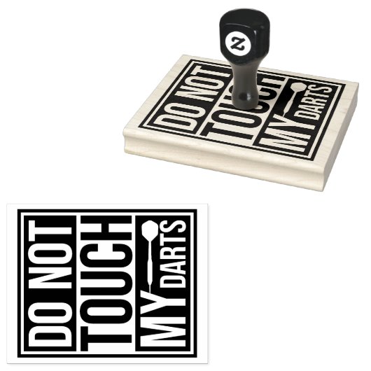 Do Not Touch My Darts Warning Dart Player Humor Gummistempel (Stempel)