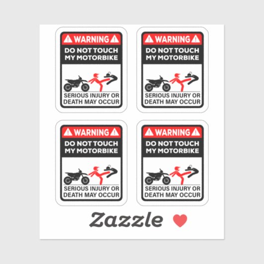 Do not touch my motorbike aufkleber (Blatt)
