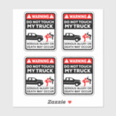 Do not touch my Truck - Funny warning Aufkleber (Blatt)