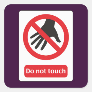 do not touch quadratischer aufkleber
