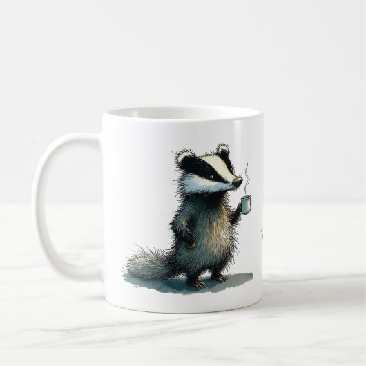 Do. Not. Touch. Whimsical Badger Kaffeetasse (Links)