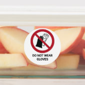 Do Not Wear Gloves, Prohibition Sign Etiketten (Befestigt)