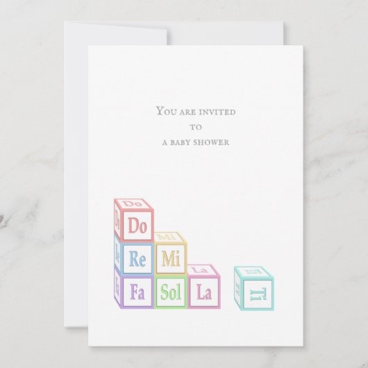 "Do Re Mi Fa so La Ti" gestapelte Musical Baby Blo Einladung (Vorderseite)
