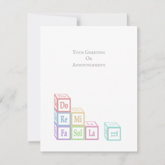 "Do Re Mi Fa so La Ti" gestapelte Musical Baby Blo Mitteilungskarte (Vorderseite)