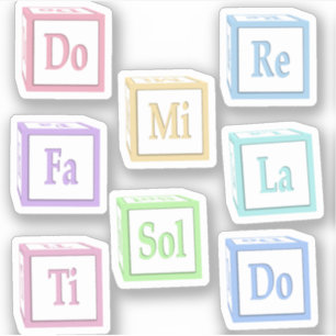 Do Re Mi Fa Sol La Ti Solfege Musical.Baby Blocks Aufkleber