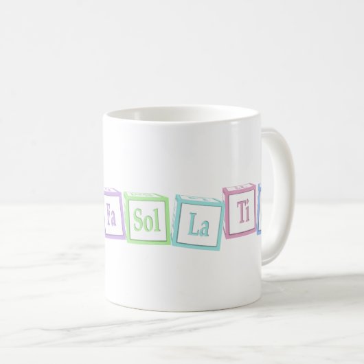 "Do Re Mi" Full Octave Solfege Musical Baby Blocks Kaffeetasse (VorderseiteRechts)