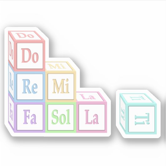 "Do Re Mi" gestapelte Musical Baby Blocks Kids Aufkleber (Vorderseite)