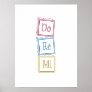 "Do Re Mi" Solfeggio Baby blockt Kinder Musik Poster