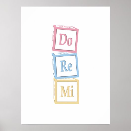 "Do Re Mi" Solfeggio Baby blockt Kinder Musik Poster (Vorne)