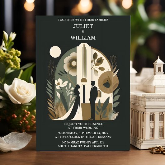 Do Retro 70er 80er Fast Bold Boho Courthouse Weddi Einladung