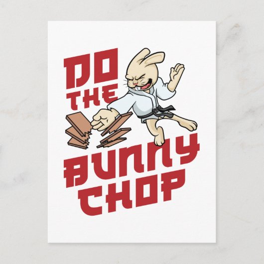 Do the Bunny Chop Funny Karate Chop Postkarte (Vorderseite)