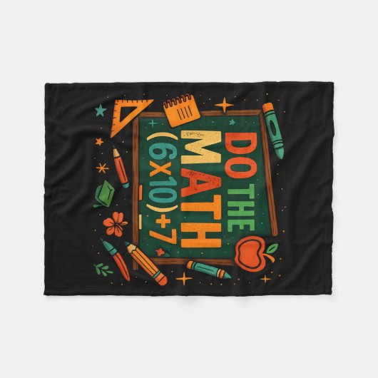 Do The Math 67 Funny Equation Chalkboard School Ar Fleecedecke (Vorderseite (Horizontal))