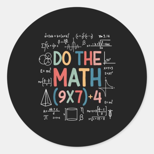 Do The Math 67 Meme Funny Six Seven Math Teacher M Runder Aufkleber (Vorderseite)