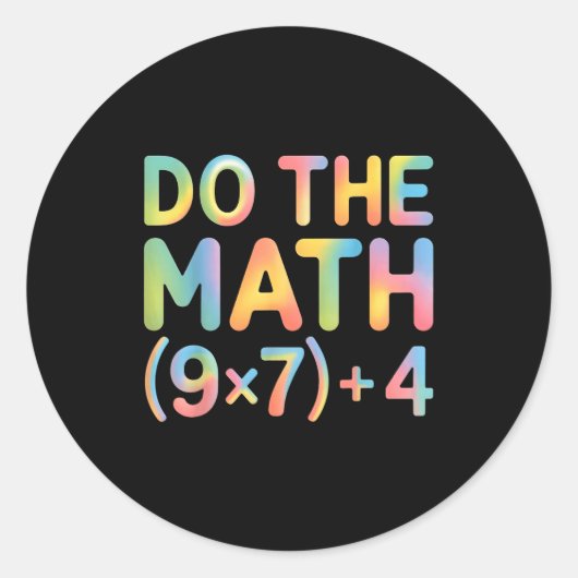 Do The Math Equation Thanksgiving Teacher 67 Six S Runder Aufkleber (Vorderseite)