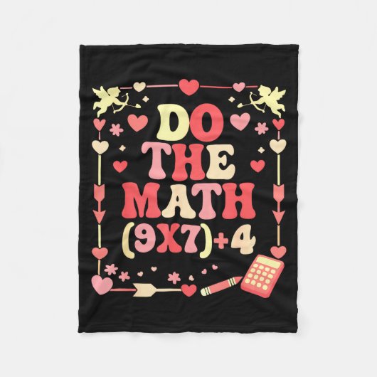 Do The Math Equation Valentine's Day Math Teacher Fleecedecke (Vorderseite)