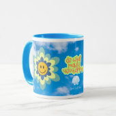 Do What You Liebe Tasse mit hellblauen Griff (Vorderseite Links)