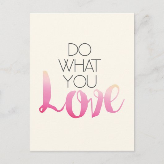 Do What You Love 2 Postkarte (Vorderseite)
