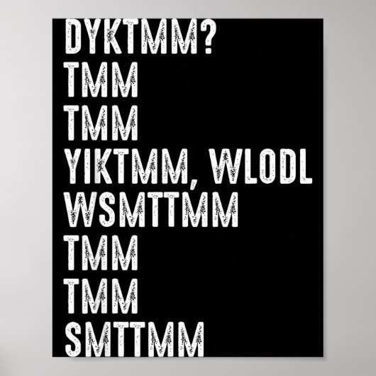 Do You Know The Muffin Man Dyktmm Funny Quote Poster (Vorne)