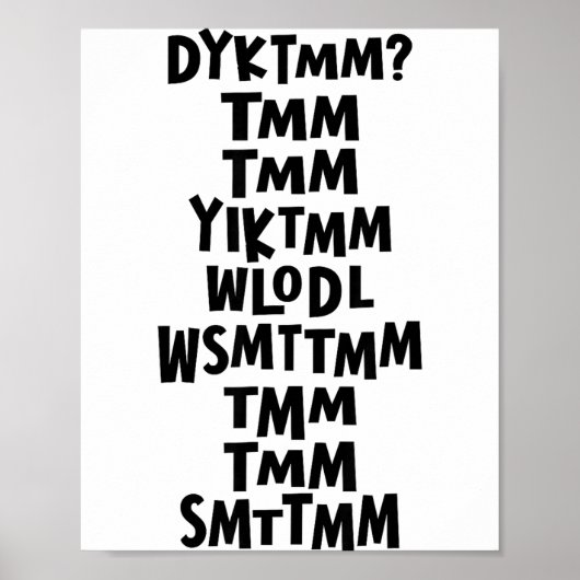 Do You Know The Muffin Man Dyktmm Nostalgia Funny Poster (Vorne)