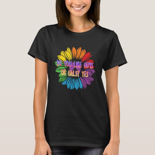 Do You Like Guys or Gals Bisexual LGBTQ Bi Pride   T-Shirt (Vorderseite)
