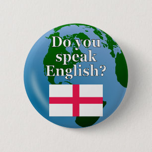 "Do you speak English?" in English. Flag & globe Button