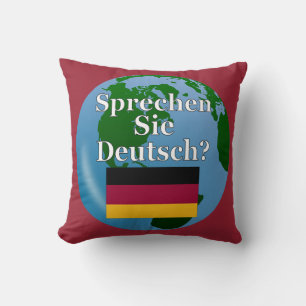 Do you speak German in German. Flag & globe Kissen