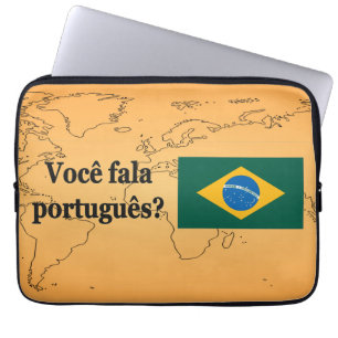 Do you speak Portuguese? in Portuguese. Flag bf Laptopschutzhülle