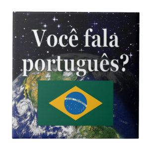 Do you speak Portuguese? in Portuguese. Flag earth Fliese