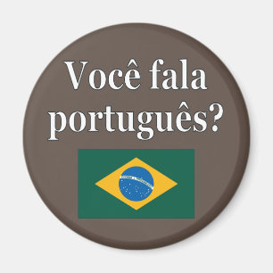 Do you speak Portuguese? in Portuguese. Flag Magnet
