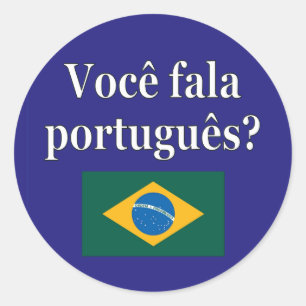 Do you speak Portuguese? in Portuguese. Flag Runder Aufkleber
