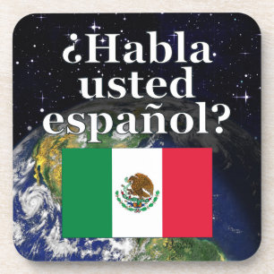 Do you speak Spanish? in Spanish. Flag & Earth Untersetzer