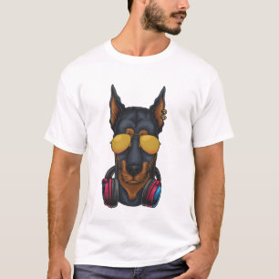 Dobberman Modern White and Black Art Trendy T-Shirt