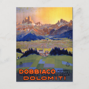 Dobbiaco Toblach Italien Vintage Reiseposter Postkarte