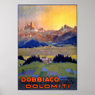 Dobbiaco Toblach Italien Vintages Reise-Plakat Poster