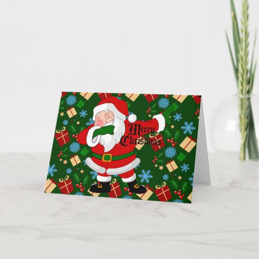 Dobbing Santa Feiertagskarte (Vorderseite)