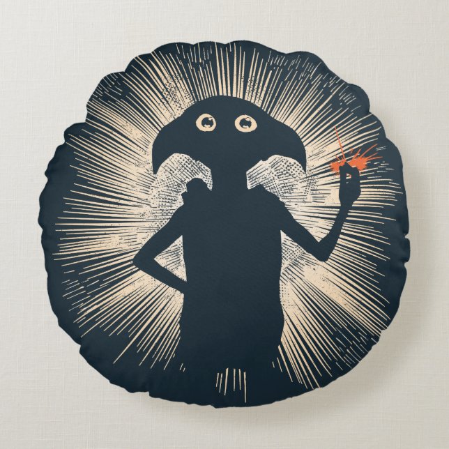 Dobby Casting Magic Rundes Kissen (Vorderseite)