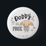 Dobby ist kostenlos button<br><div class="desc">HARRY POTTER™ | Karo aus dieser bezaubernden Abbildung von Dobby das Haus elf,  dass lautet: Dobby ist frei!</div>
