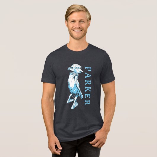 Dobby Looking Over Magical Tri-Blend Shirt (Vorderseite voll)