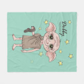 Dobby Wasserfarben-Charakterkunst Fleecedecke (Vorderseite (Horizontal))