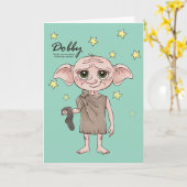 Dobby Watercolor Charakter Kunst Karte (Gelbe Blume)