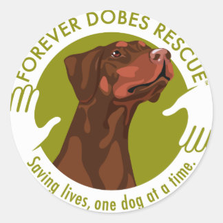 Dobe-red-unroppe-Ohr-Logo-8-29-11 Runder Aufkleber