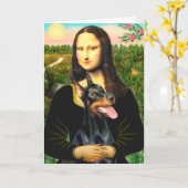Doberman 1 - Mona Lisa Karte (Gelbe Blume)