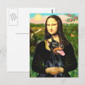 Doberman 1 - Mona Lisa Postkarte (Vorne/Hinten)