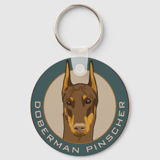 Doberman Abzeichen, rot Schlüsselanhänger