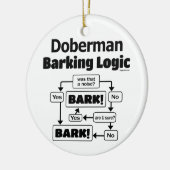 Doberman Barking Logic Keramik Ornament (Links)