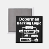 Doberman Barking Logic Magnet (Vorderseite/Rückseite)