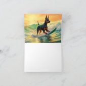 Doberman Beach Surfing Painting Karte (Innenseite)