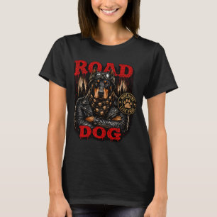 Doberman Biker Design – Road Dog Ride Hart Leben  T-Shirt