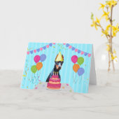 Doberman Birthday Holiday Card Karte (Gelbe Blume)