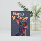 Doberman Birthday Postkarte (Stehend Vorderseite)